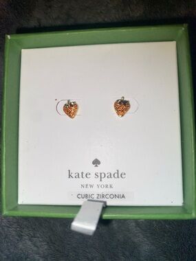 BNIB Kate Spade New York Strawberry Cubic Zirconia Stud Earrings